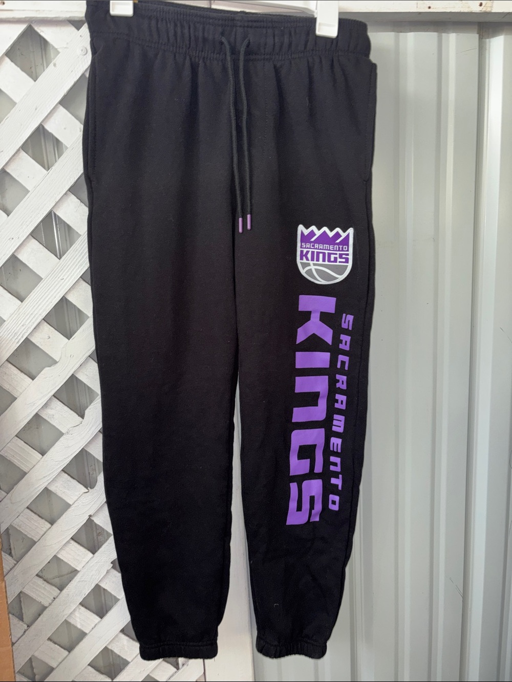 NBA Sacramento kings Black Jogger Sweatpants with Purple Logo